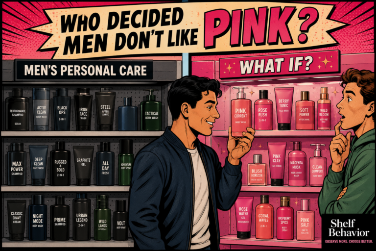 Why is pink still uncommon in men's personal care? Explore the consumer psychology, beauty culture, and marketing behind color and gender.
