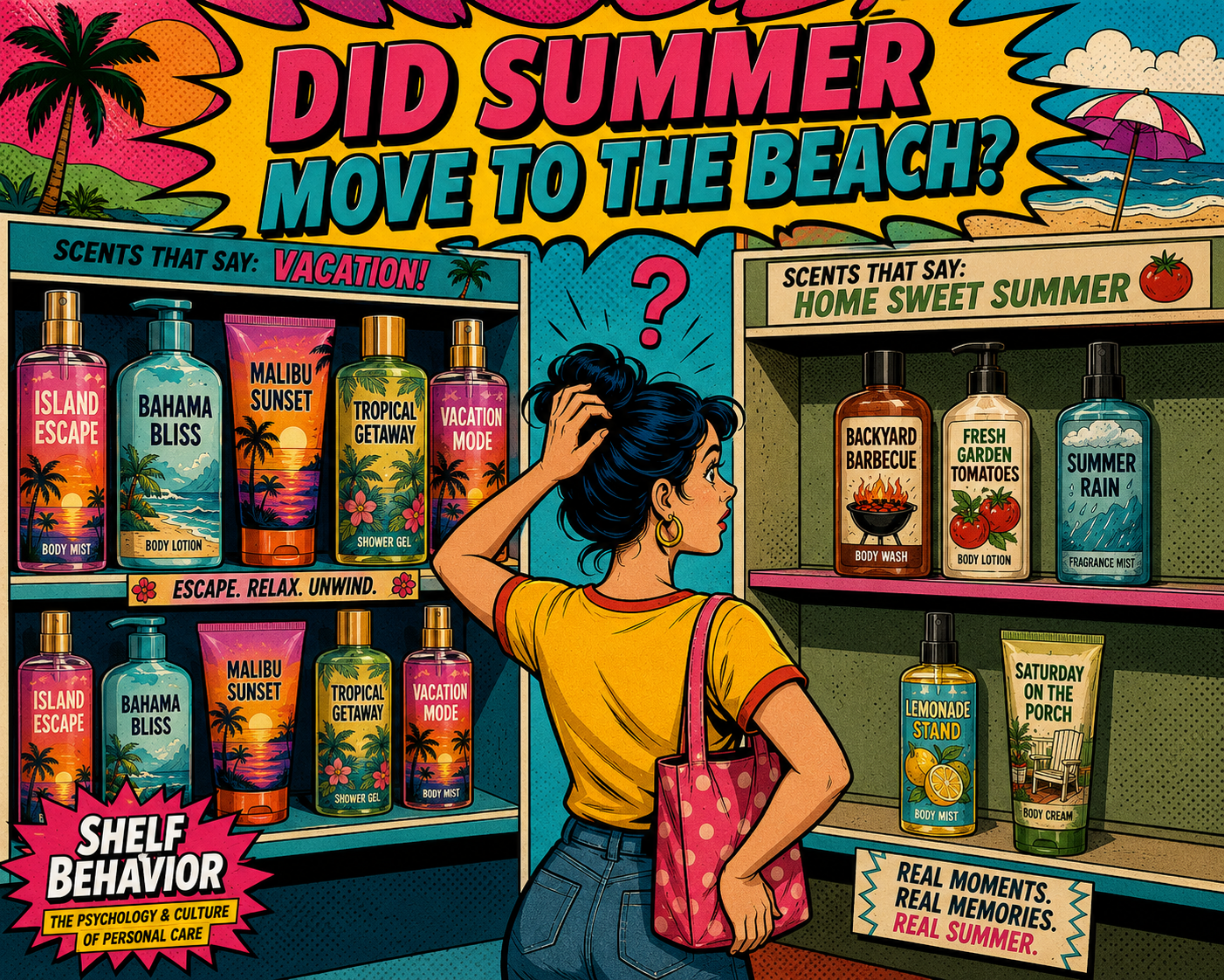 Why do so many summer fragrances evoke vacations? Explore the consumer psychology, beauty culture, and scent marketing behind seasonal personal care products.