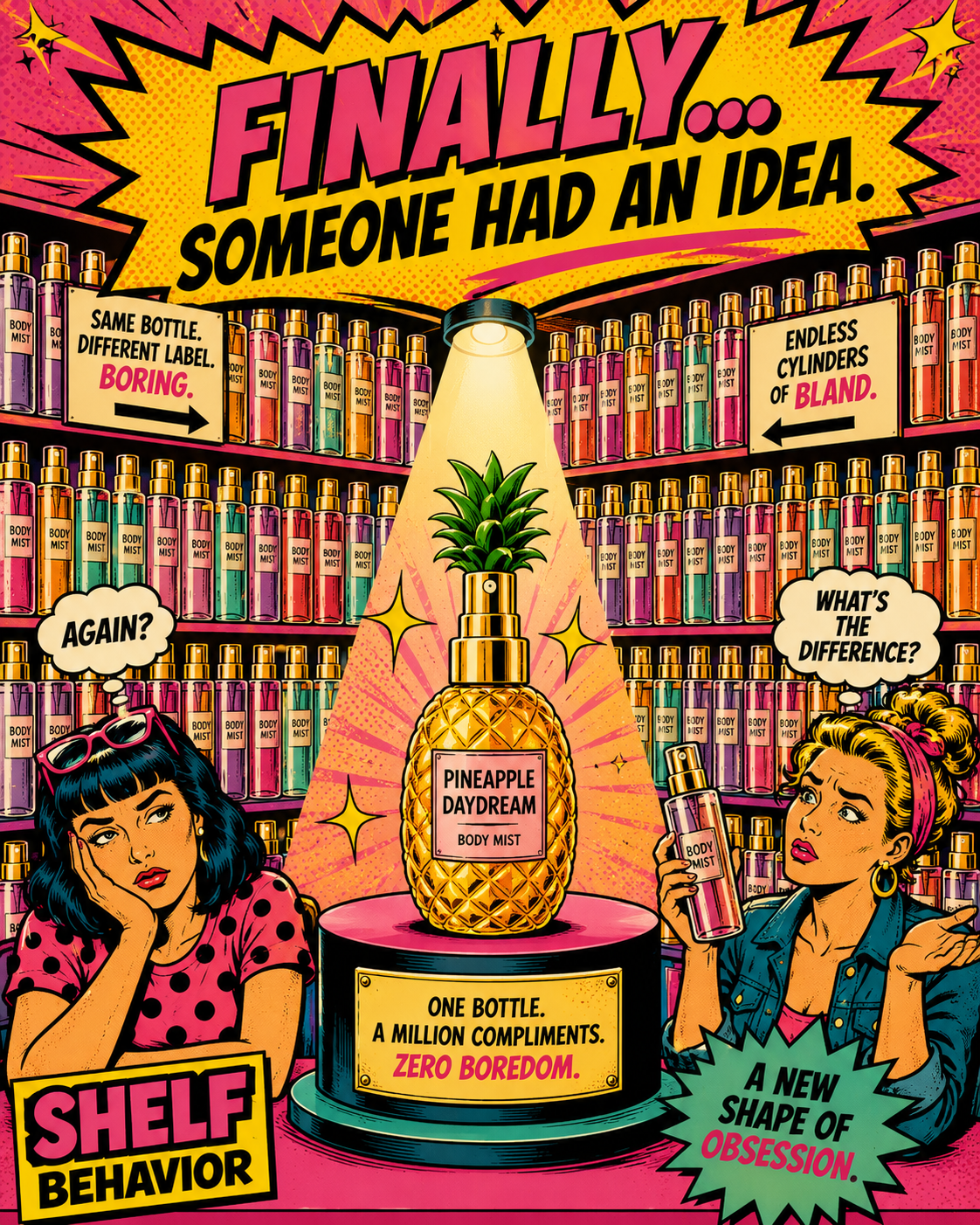 Why do all body mist bottles look the same? Find out about the industry's design choices and consumer impact and why we need more uniqueness.
