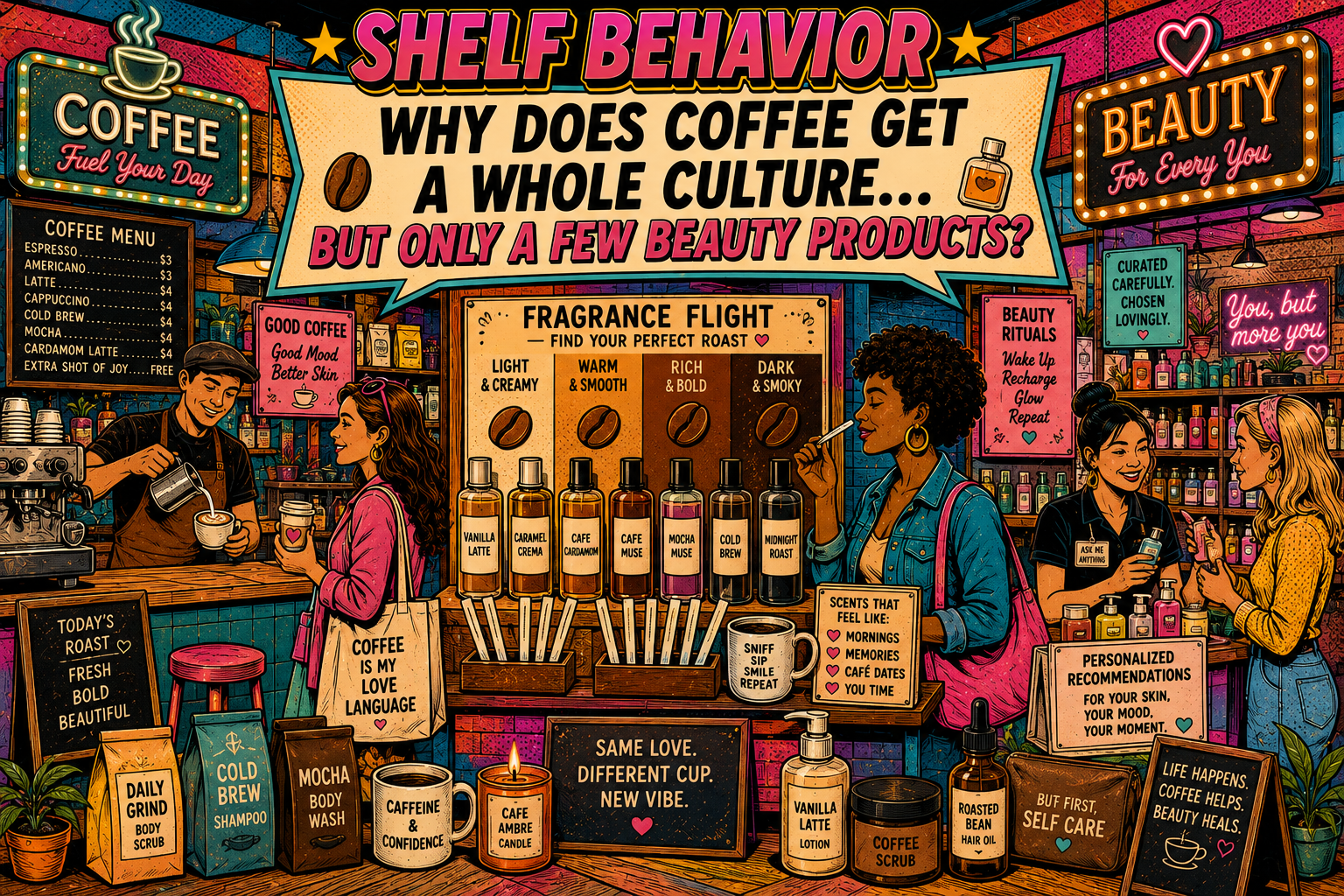 Explore how coffee in personal care could grow through fragrance, body care, cultural storytelling, packaging, and retail experiences.