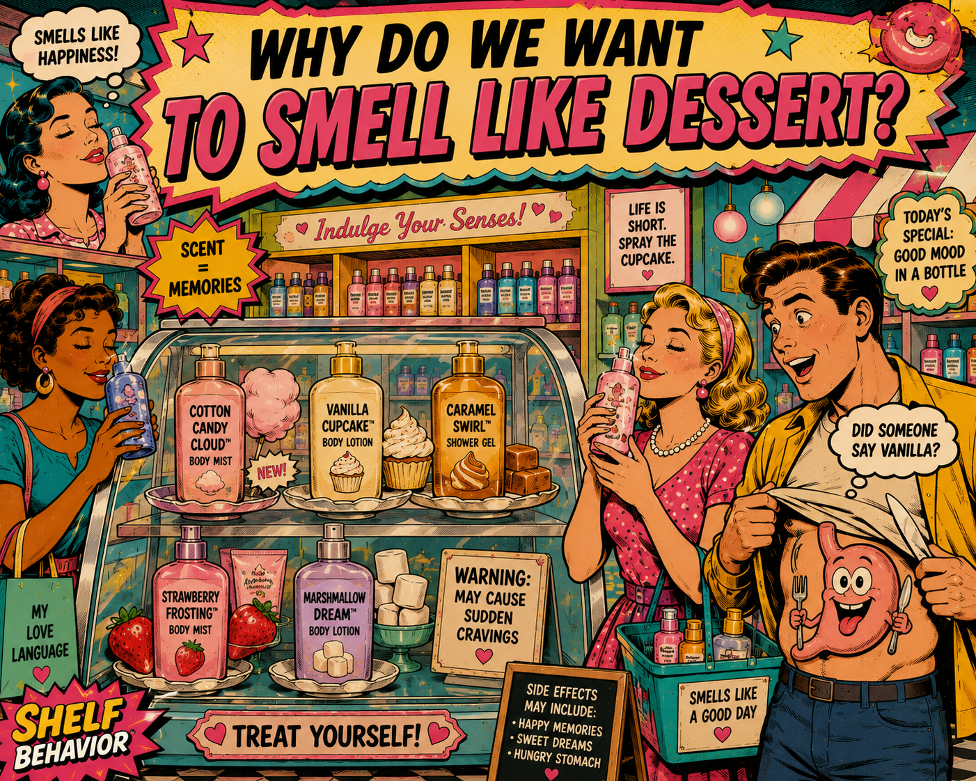 Why do gourmand scents like vanilla and cotton candy feel so irresistible? Explore the psychology behind dessert-inspired fragrances.