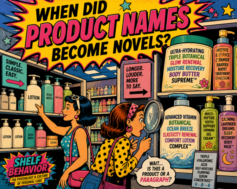 Why are personal care product names getting longer? Explore the consumer psychology and branding behind today's beauty products.