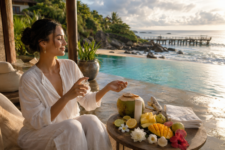 What perfumes smell like vacation? Compare beachy, tropical, citrus, coconut, and salty scents, plus expert buying and travel tips.